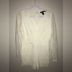 Cream/white lace romper